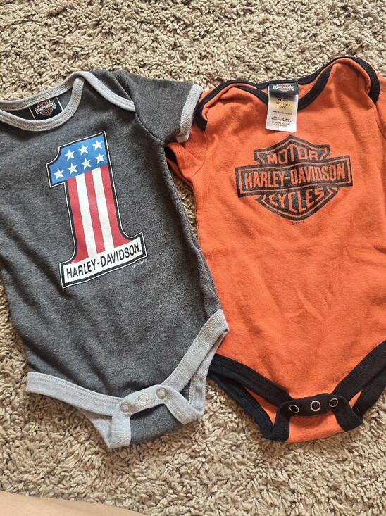 Harley-Davidson Other - Harley-Davidson Infant Baby Boys 2-Pack Creeper Set Orange Grey 6-9M